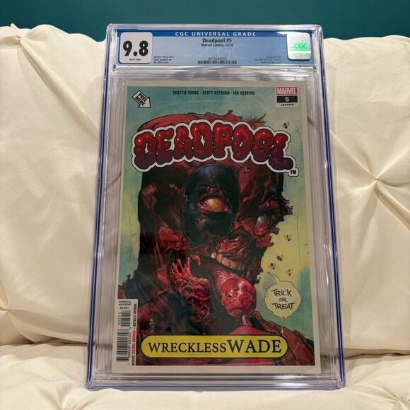 DEADPOOL Comic #5 9.8 CGC Slab Garbage Pail Kids Homage Skottie Young Marvel - Picture 1 of 5